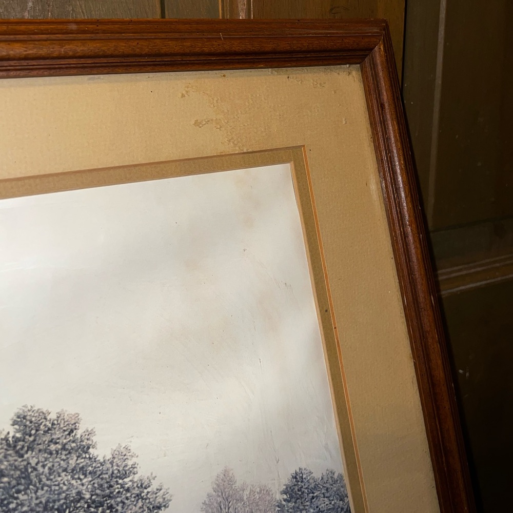 Vintage Gene Speck Art Wood Framed Print Country Landscape Wagon Barn - Picture 10 of 15